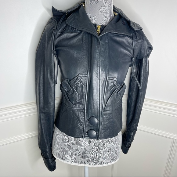 MIKE & CHRIS Black Leather Jacket - Picture 6 of 13